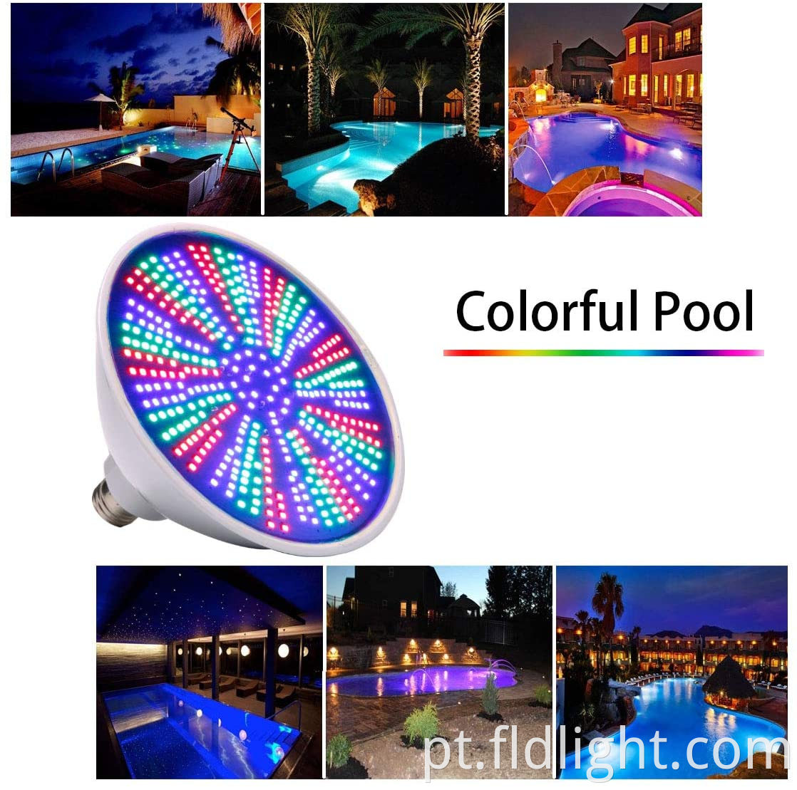 colorful pool light